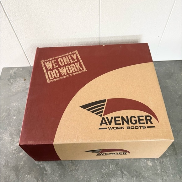 Avenger Work Boots Men's A712 Aluminum Toe Industrial Shoe size 7.5 new brown - Picture 6 of 11